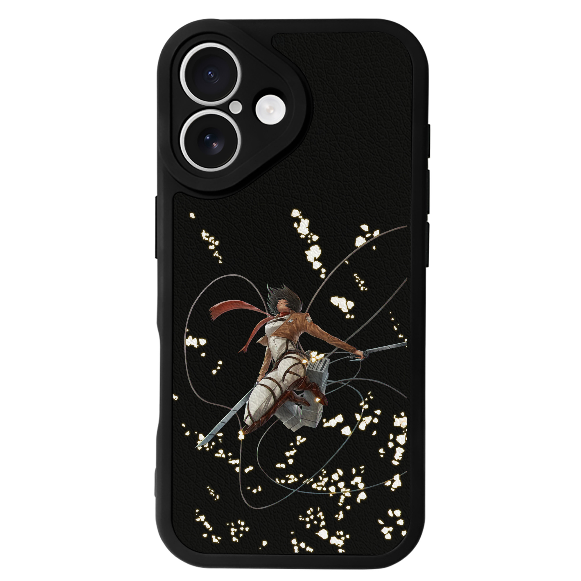 （画像用） 進撃の巨人 ミカサ·アッカーマン Attack on Titan Mikasa Ackerman 【iPhone 16シリーズ対応】シリコンスマホケース（レザー調） 材質：シリコン